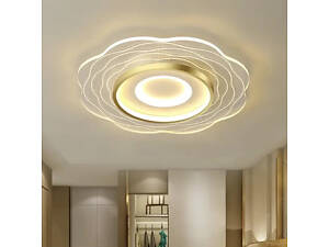 Світлодіодна люстра Квіточка PJ827WG (Біло-золота) 60см