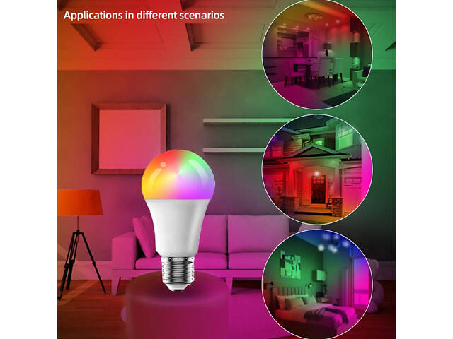 Світлодіодна RGB лампочка Smart bulb light 1 with Bluetooth E27 with app White - Фото 5