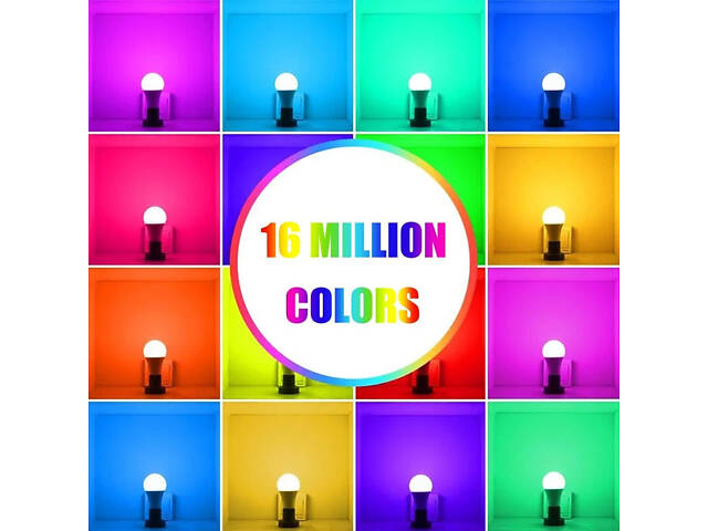 Светодиодная RGB лампочка Smart bulb light 4pcs with Bluetooth E27 with app White - Фото 2