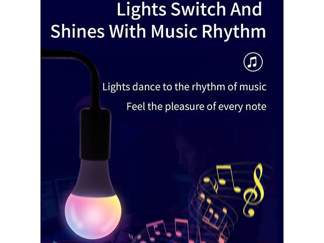 Светодиодная RGB лампочка Smart bulb light 4pcs with Bluetooth E27 with app White - Фото 3