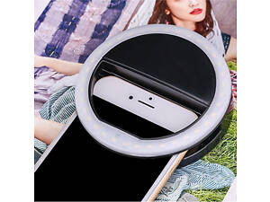 Світлодіодне кільце-ліхтарик на прищіпці Primo XJ-01 Selfie підсвічування Li-ion акумулятор - Black