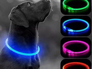 Світлодіодний вологостійкий нашийник для собак USB Размер М - 40 см