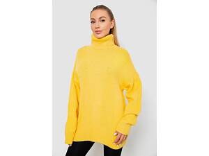 Свитер — гольф женский шерстяной, цвет желтый, 244R2050