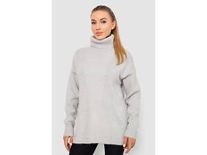 Свитер — гольф женский шерстяной, цвет светло-серый, 244R2050
