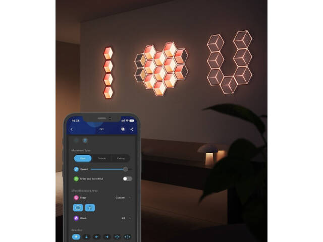 Світильник Govee H106A Glide Hexagon Light Panels Ultra Expansion Pack, 1 шт., RGBIC, Wi-Fi/Bluetooth, Purple (H106A007-OF) - Фото 5