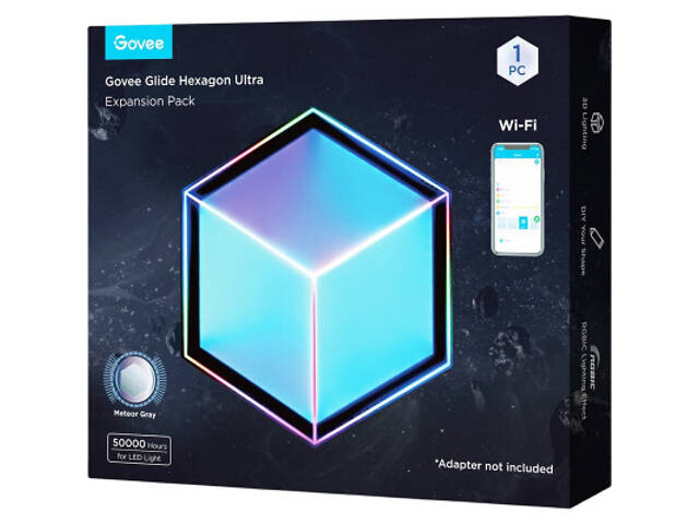Світильник Govee H106A Glide Hexagon Light Panels Ultra Expansion Pack, 1 шт., RGBIC, Wi-Fi/Bluetooth, Purple (H106A007-OF) - Фото 7