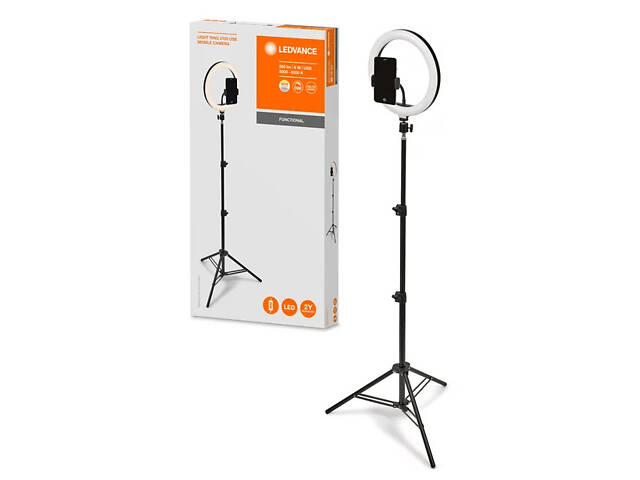 Світильник кільцевий 6W 5V 250lm 3000-4000K ⌀260 635x2220x635mm [4058075668515] MOBILE CAMERA LIGHT RING DESKTOP 2100 Ledvance - Фото 2