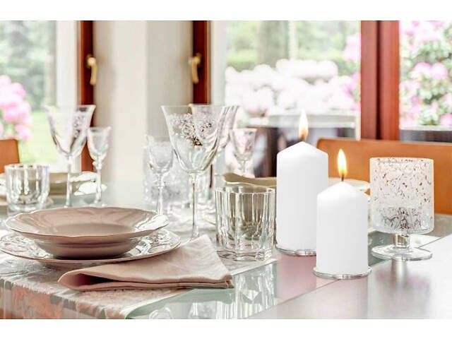 Свічка столова циліндр Bispol AURA Candles sw60/120-090 Білий - Фото 3