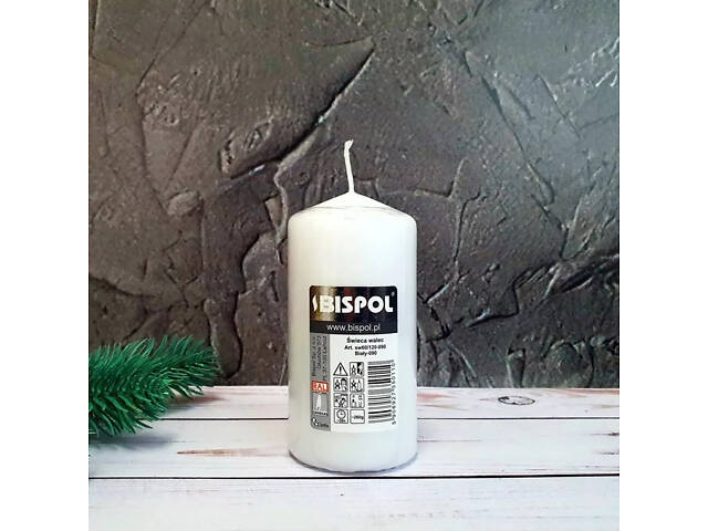 Свічка столова циліндр Bispol AURA Candles sw60/120-090 Білий - Фото 5