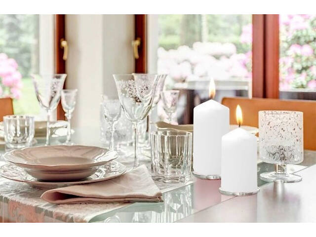 Свічка столова циліндр Bispol AURA Candles sw60/100-090 Білий - Фото 5