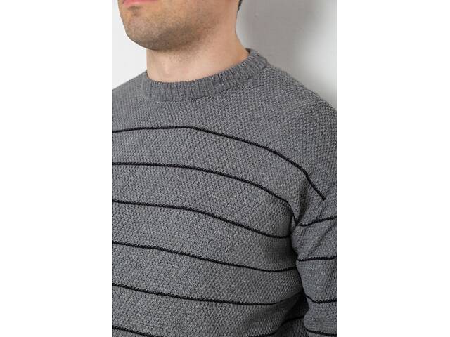 Свитер мужской в полоску, цвет серый, 161R1057 - Фото 5