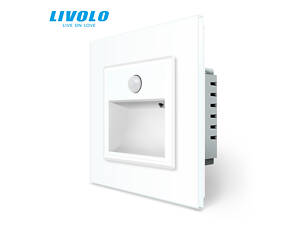 Светильник для лестницы Подсветка пола с датчиком движения Livolo белый стекло (VL-C7FCL-2WP)