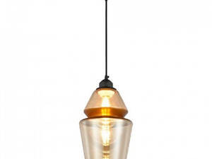Світильник підвісний 'SPARK-2' бурштиновий+мідь