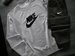 Свитшот Серый + черные штаны принт Nike