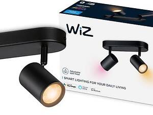 Світильник WiZ точковий накладний розумний IMAGEO Spots, 2х5W, 2200-6500K, RGB, Wi-Fi, чорний (929002659101)