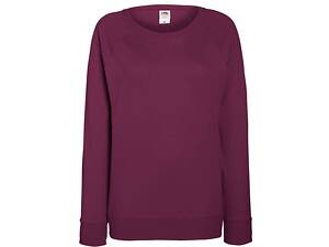 Свитшот Fruit of the loom Lightweight raglan sweat lady-fit XS Бордовый (62-146-0)