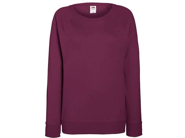 Свитшот Fruit of the loom Lightweight raglan sweat lady-fit M Бордовый (62-146-0) - Фото 1