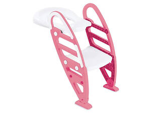 Сидіння на унітаз 7250 з сходинкою та ручками рожеве DOLU