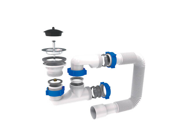 Сифон для душевого поддона с гибким отводом Ø40/50мм TAU (9844620) - Фото 1