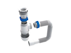 Сифон для раковины с пластмассовым выпуском и гибким отводом 1½'×Ø40/50мм TAU (9841754)