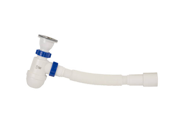 Сифон для раковины с выпуском из нерж. стали и гибким отводом 1½'×Ø40/50мм TAU (9841752) - Фото 6