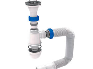 Сифон для раковини з випуском з нерж. сталі та гнучким відводом 1¼'×Ø32/50мм TAU (9841753)