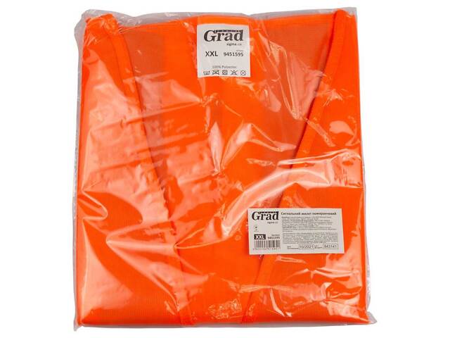 Сигнальный жилет оранжевый 4 с/о полосы XXL GRAD (9451595) - Фото 3