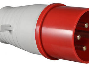 Силова вилка 3P+PE 16А 400В переносна IP44 червона [A0080010002] ВП (014) АСКО