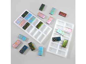 Силіконова форма для доміно RESTEQ 205×112×9 мм — форма для епоксидної смоли, полімерної глини, мила (набір з 2 шт.)