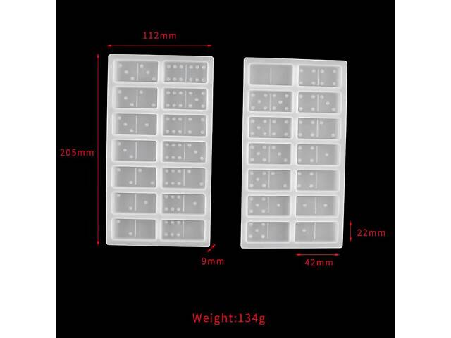 Силиконовая форма для домино RESTEQ 205х112х9 мм — форма для эпоксидной смолы, полимерной глины, мыла и других - Фото 3