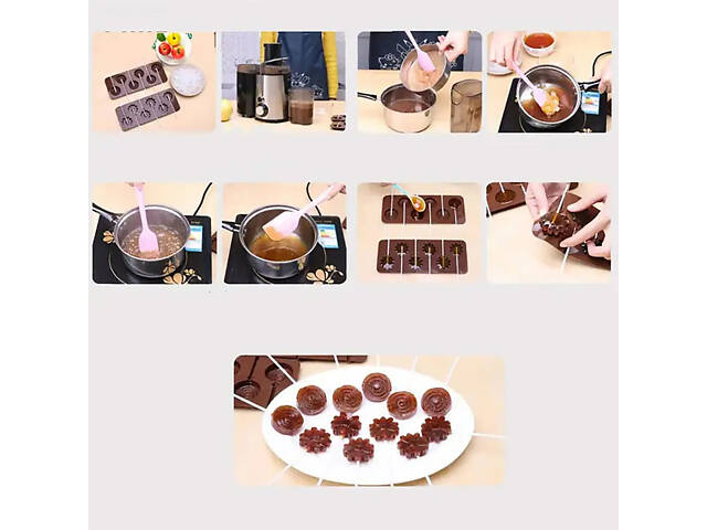 Силіконова форма для льодяників і цукерок на паличці 'Зірка' - Фото 3