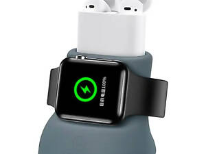 Силиконовая подставка для зарядки Usams US-ZJ051 2in1 Grey