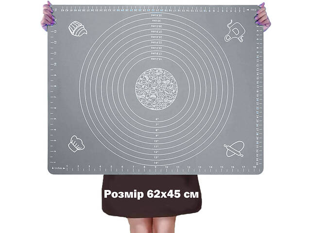 Силіконовий кондитерський килимок для розкочування тіста 50х70 см - Фото 2