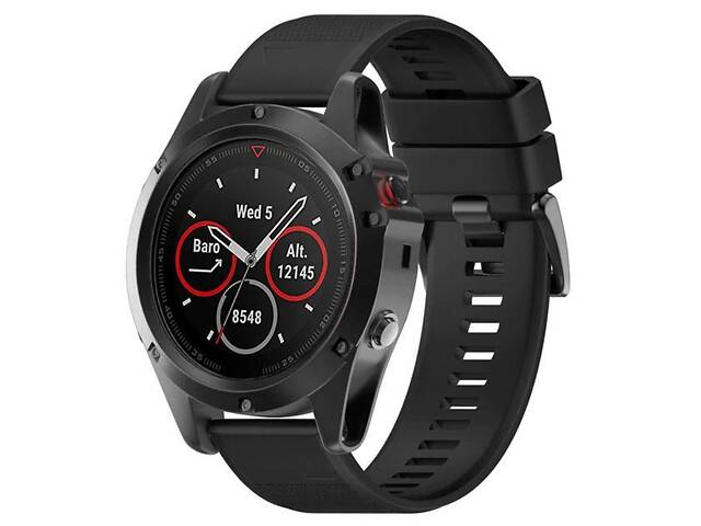 Силіконовий ремінець Primo для годинника Garmin Fenix 3 / 3HR / Fenix 5X / 6X - Black - Фото 1