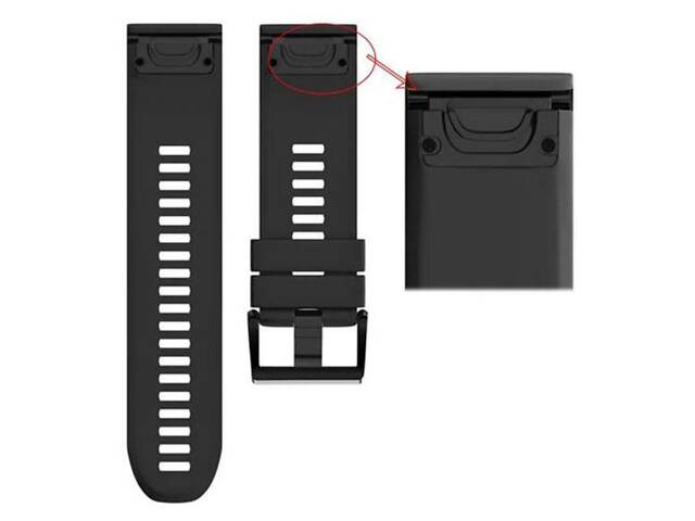 Силіконовий ремінець Primo для годинника Garmin Fenix 3 / 3HR / Fenix 5X / 6X - Black - Фото 5