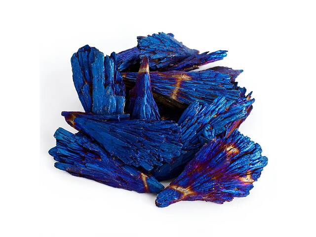 Синій натуральний турмалін RESTEQ — необроблений мінерал з титановим покриттям, 50–70 г, камінь Tourmaline для колекціонування та - Фото 2