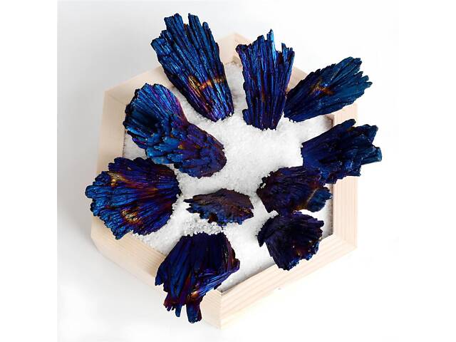 Синій натуральний турмалін RESTEQ — необроблений мінерал з титановим покриттям, 50–70 г, камінь Tourmaline для колекціонування та - Фото 5