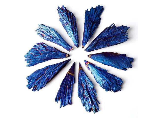 Синій натуральний турмалін RESTEQ — необроблений мінерал з титановим покриттям, 50–70 г, камінь Tourmaline для колекціонування та - Фото 7