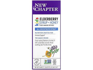 Сироп бузины с медом для детей от 2-х лет New Chapter Elderberry Syrup Kids 118 мл