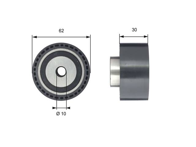 T42198 (7786-21569) Обвідний ролик ременя ГРМ GATES POWERGRIP IDLER