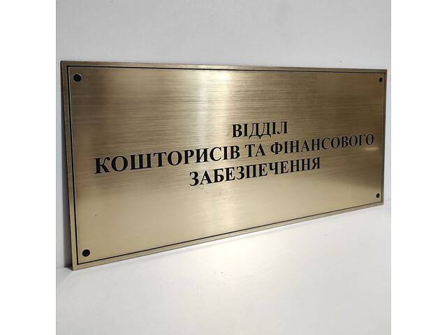 Табличка 'Отдел смет и финансового обеспечения' в отличном состоянии! - Фото 1
