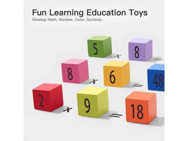 Таблиця множення Монтессорі RESTEQ — дерев’яна розвивальна іграшка для вивчення математики у формі гри - Фото 2