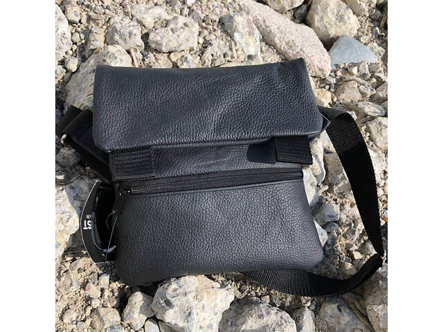 Тактическая кожаная сумка с кобурой, мужской мессенджер, барсетка - черный слинг, мужская сумка через плечо кожа - Фото 13