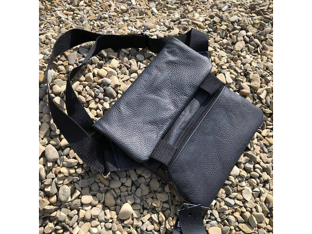 Тактическая кожаная сумка с кобурой, мужской мессенджер, барсетка - черный слинг, мужская сумка через плечо кожа - Фото 17