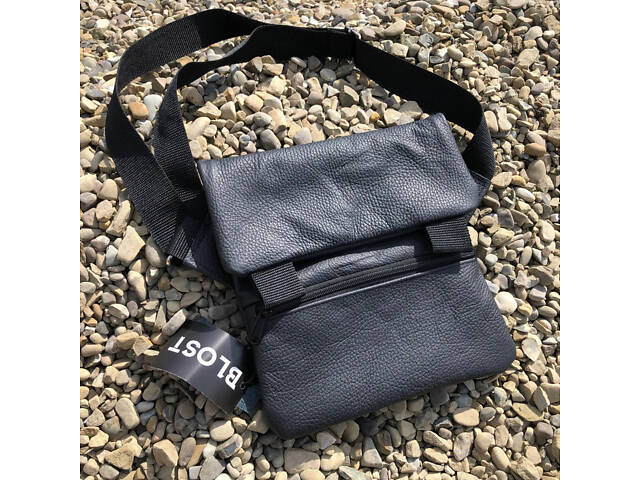 Тактическая кожаная сумка с кобурой, мужской мессенджер, барсетка - черный слинг, мужская сумка через плечо кожа - Фото 18