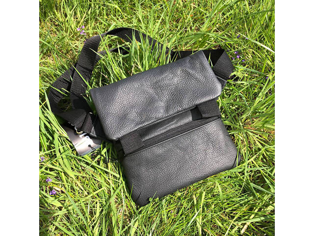 Тактическая кожаная сумка с кобурой, мужской мессенджер, барсетка - черный слинг, мужская сумка через плечо кожа - Фото 21