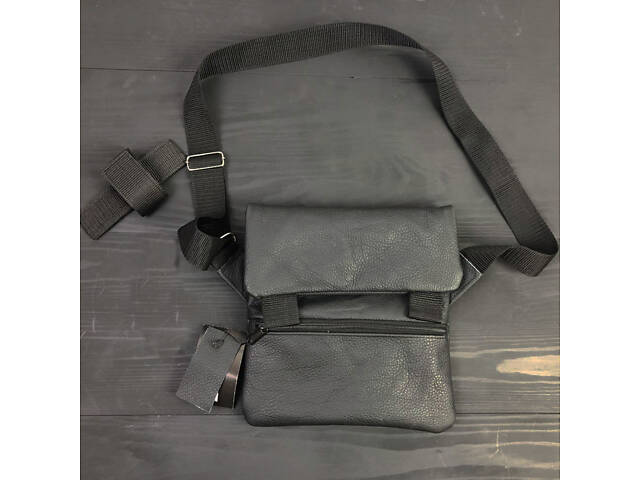 Тактическая кожаная сумка с кобурой, мужской мессенджер, барсетка - черный слинг, мужская сумка через плечо кожа - Фото 27