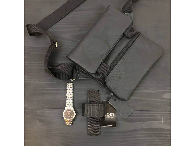 Тактическая кожаная сумка с кобурой, мужской мессенджер, барсетка - черный слинг, мужская сумка через плечо кожа - Фото 28