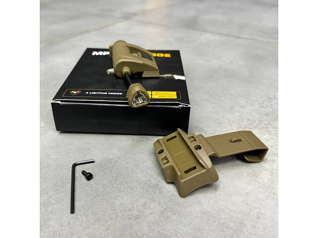 Тактический фонарь на шлем Spina LT-09 MPLS Charge, цвет Койот, режимы: Белый, Красный, Зеленый, ИК - Фото 7