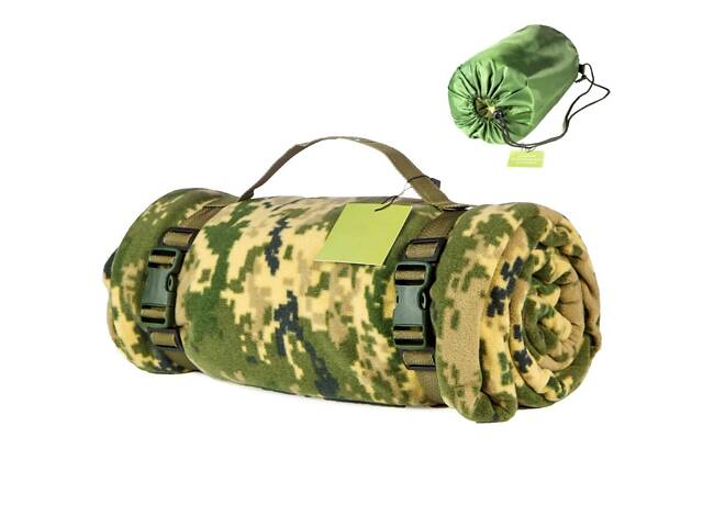 Тактичний флісовий плед 150х200 см – ковдра для військових із чохлом, килимок плед покривало. Колір: піксель - Фото 8